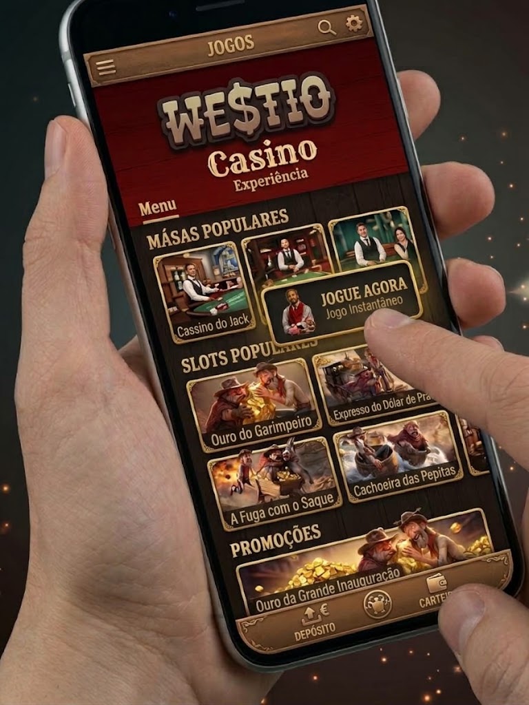 Visual representation of Westia Casino's online platform featuring game categories and user interface elements.